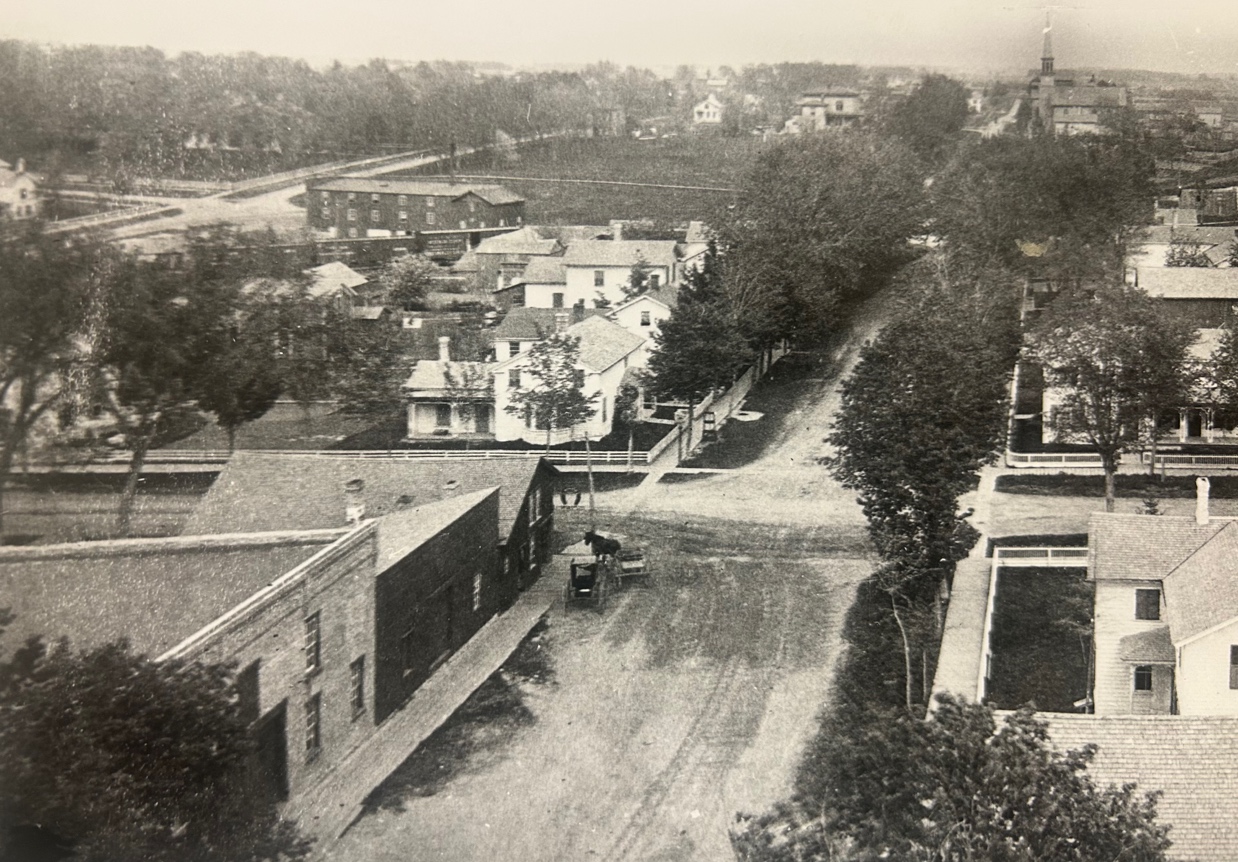 Historic photo of the Lewis Trager livery on Scott Street
